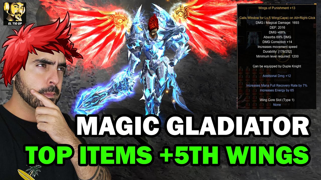 MAGIC GLADIATOR 5TH WINGS ANALISIS PVM/HUNT(MG)🔥😱l Mu online S19.2.3