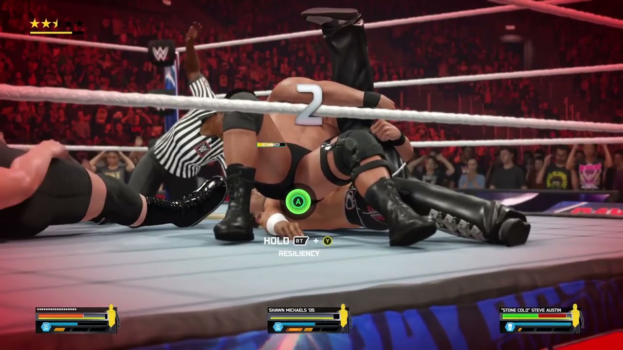 Эпический тройной бой в WWE 2K25! Стив Остин против Шона Майклса против Биг Шоу 🔥 #WWEGameplay #L...