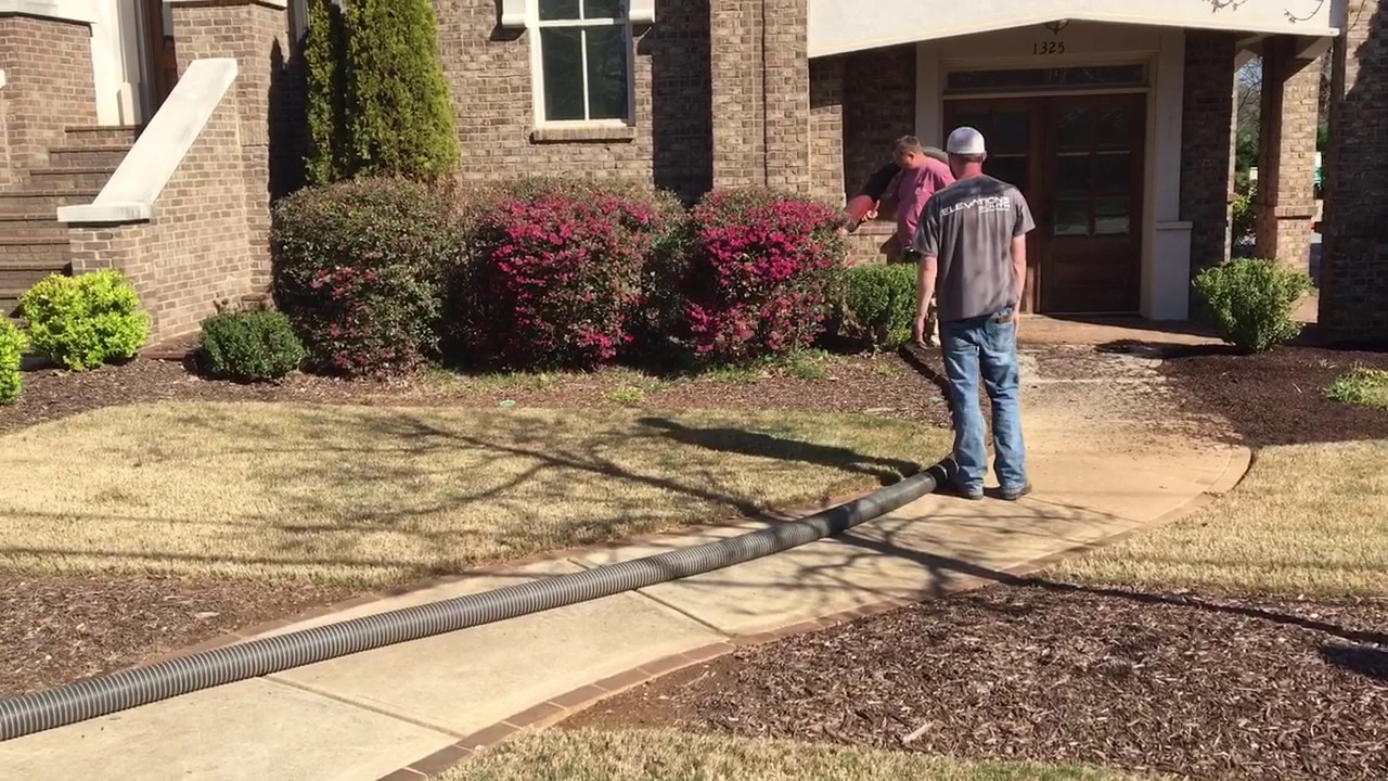 Blowing in 50 yards of mulch