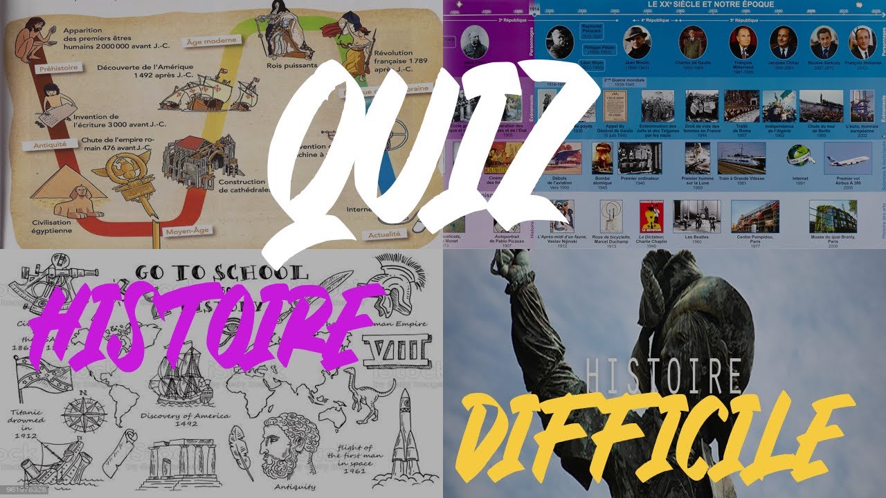 Quiz Histoire, Difficulté = Difficile, Nombre de Question = 20
