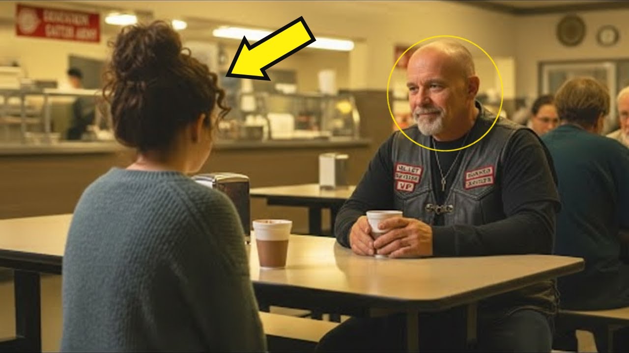 Ein Biker, ein Mädchen und ein Moment, der Herzen bewegte