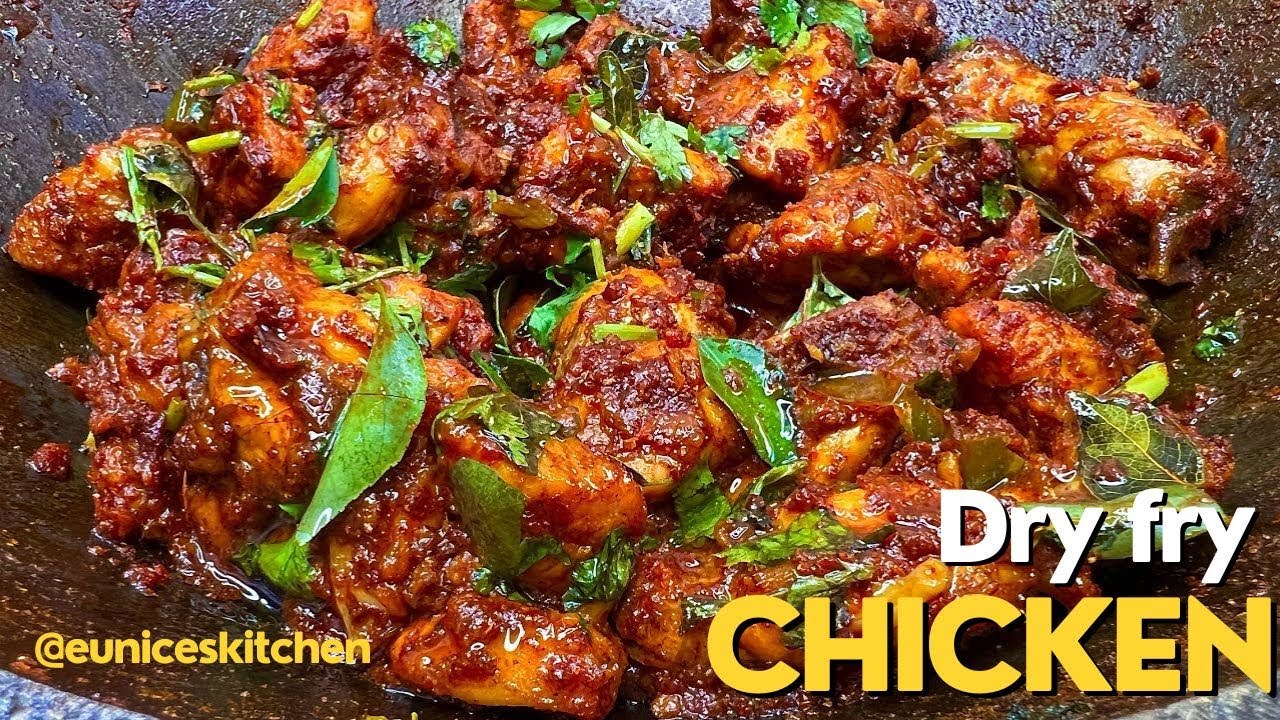 Dry fry CHICKEN with greens and Ugali RECIPE! very delicious