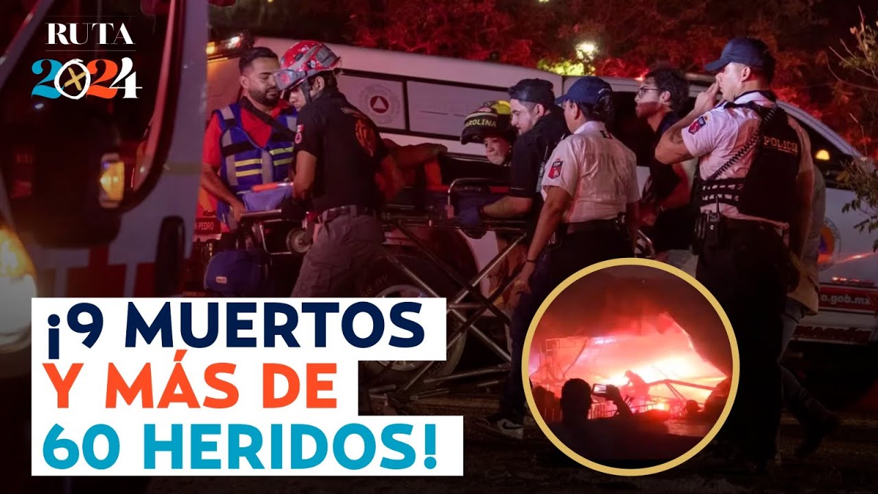 &iexcl;Tragedia en cierre de campa&ntilde;a! As&iacute; fue el desplome del escenario durante mitin de MC en Nuevo Le&oacute;n