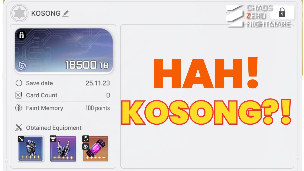 CARA BUAT SAVE DATA KOSONGAN! - Chaos Zero Nightmare