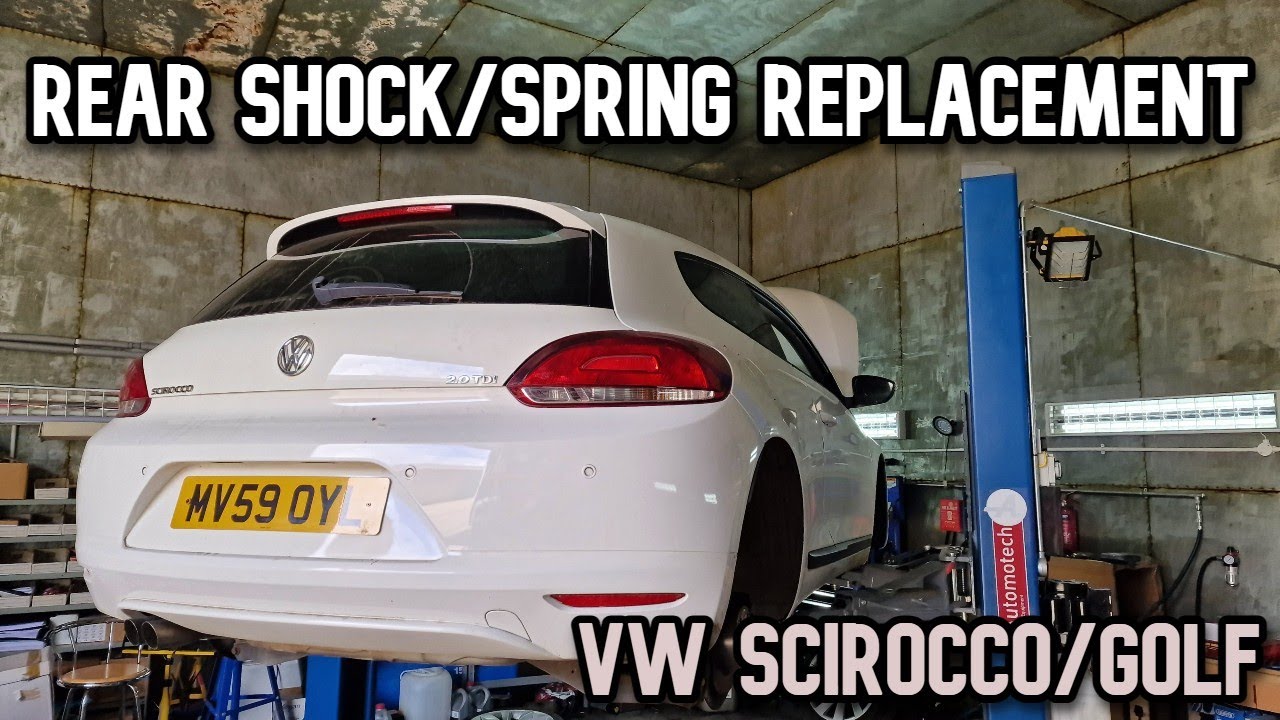 How to replace rear shock absorber and spring on VW Scirocco MK3