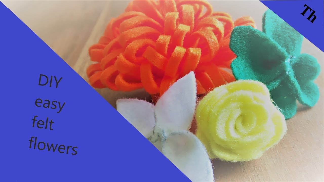4 easy felt flowers made with hot glue