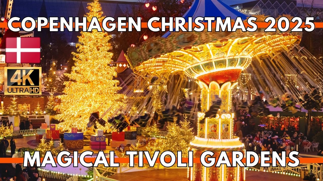 Copenhagen Denmark Magical Christmas Lights 2025 | Tivoli Gardens in 4K