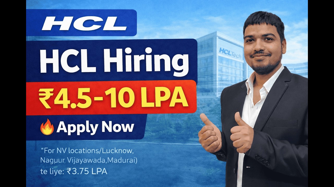 Finally HCLTech Hiring 2026 🔥 ₹4.5–10 LPA Package | Freshers Apply Now