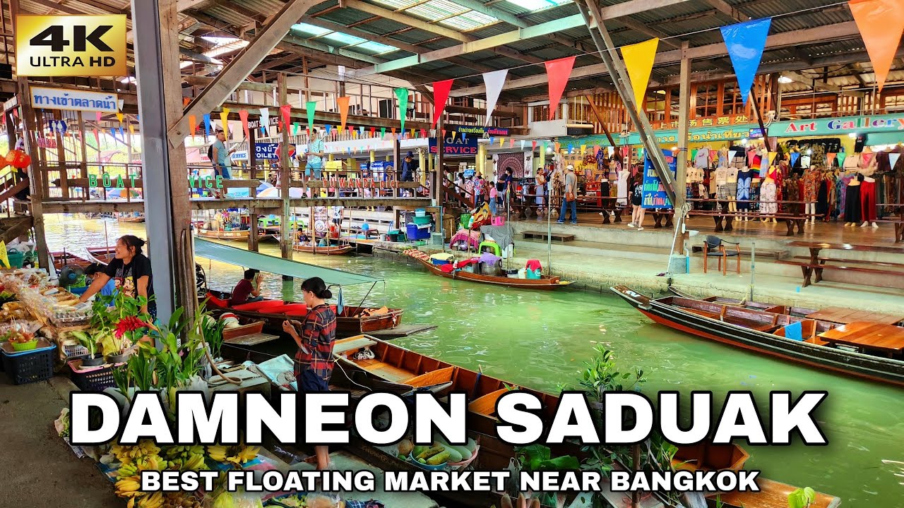 [4K] Damnoen Saduak Floating Market | The Most Popular Floating Market in Thailand