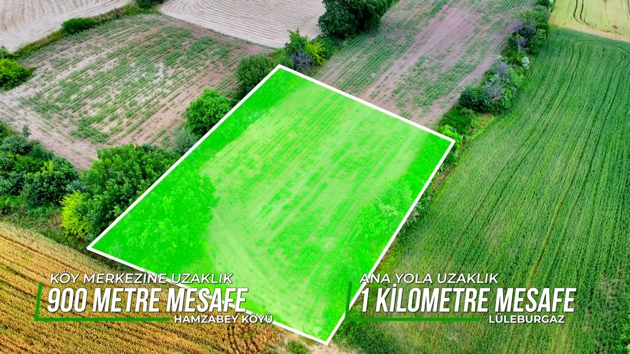 GURBET EMLAK-LÜLEBURGAZ HAMZABEY'DE KÖY MANZARALI SATILIK 1.110 M² TARLA-TRAKYA DRONE-AÇIKLAMAYI OKU