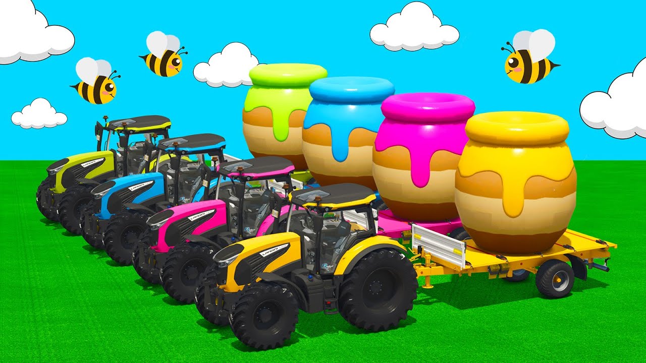 LOAD AND TRANSPORT GIANT HONEY JAR WITH LANDINI TRACTORS & FORKLIFTS - Farming Simulator 25