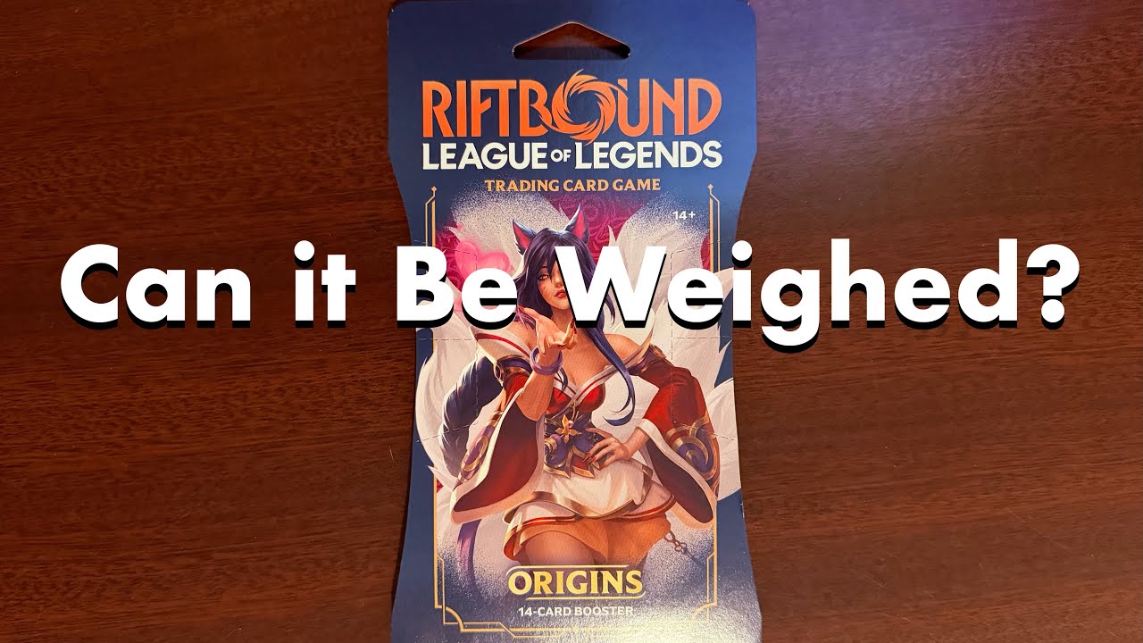 Можно ли его взвесить? Пакеты Riftbound Origins в защитных чехлах.