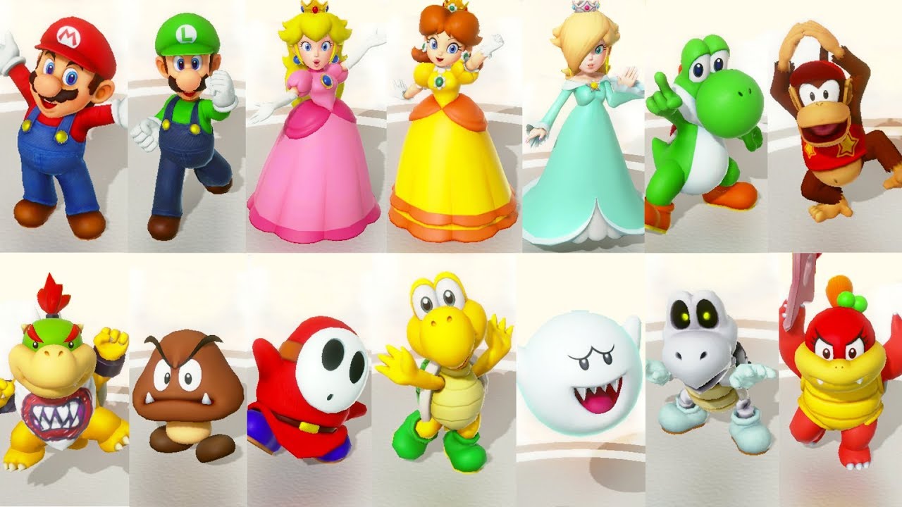 Super Mario Party — Анимации побед и поражений всех персонажей