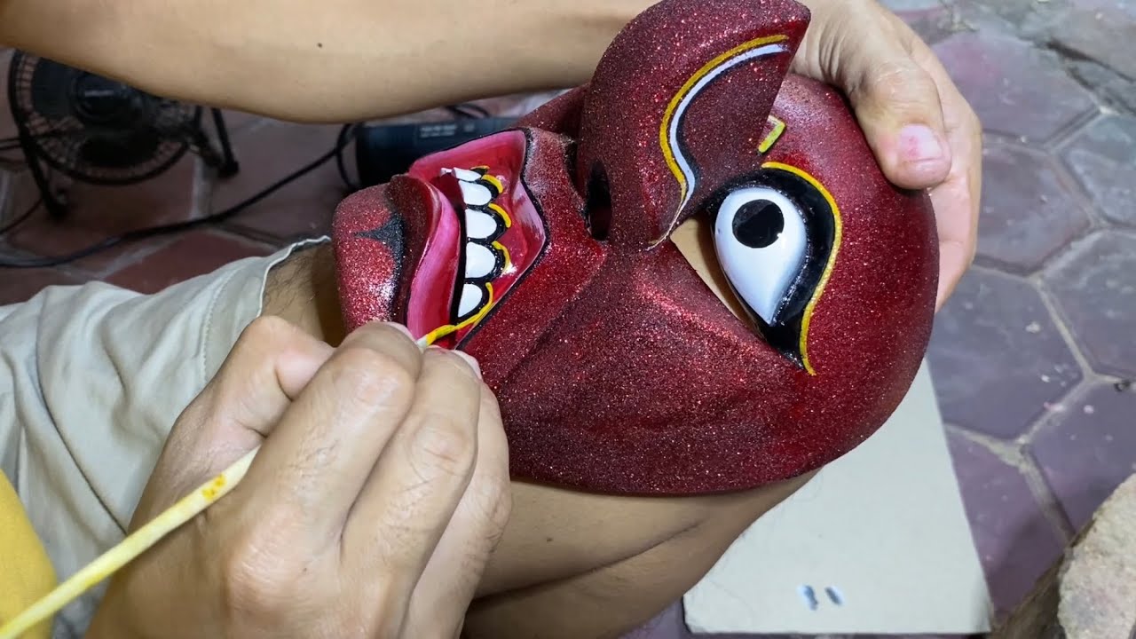 PENGECATAN TOPENG BUJANG GANONG PAKEM MUDAH