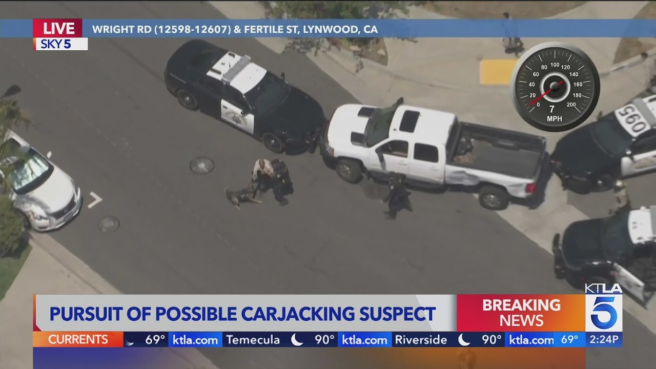 K9 cop takes down carjacking suspect after SoCal police chase