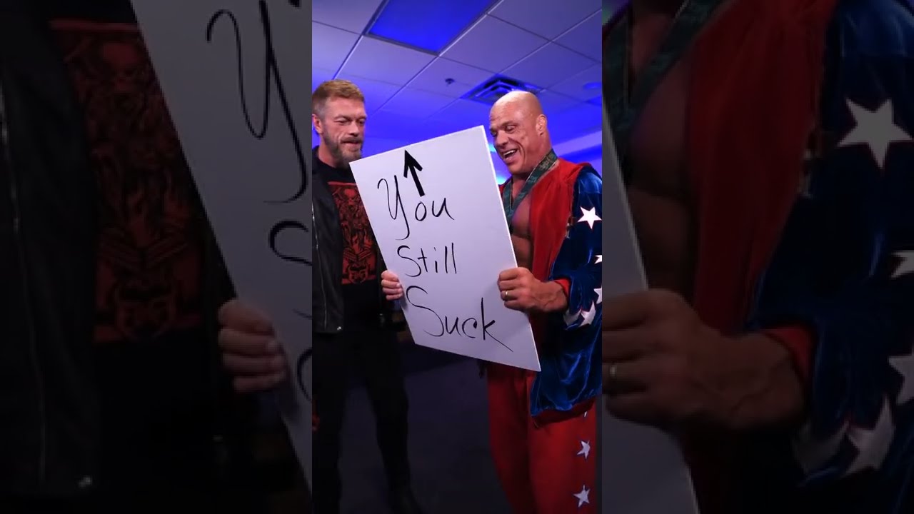 Edge puts one over on Kurt Angle again 20 years later! #short #wweraw