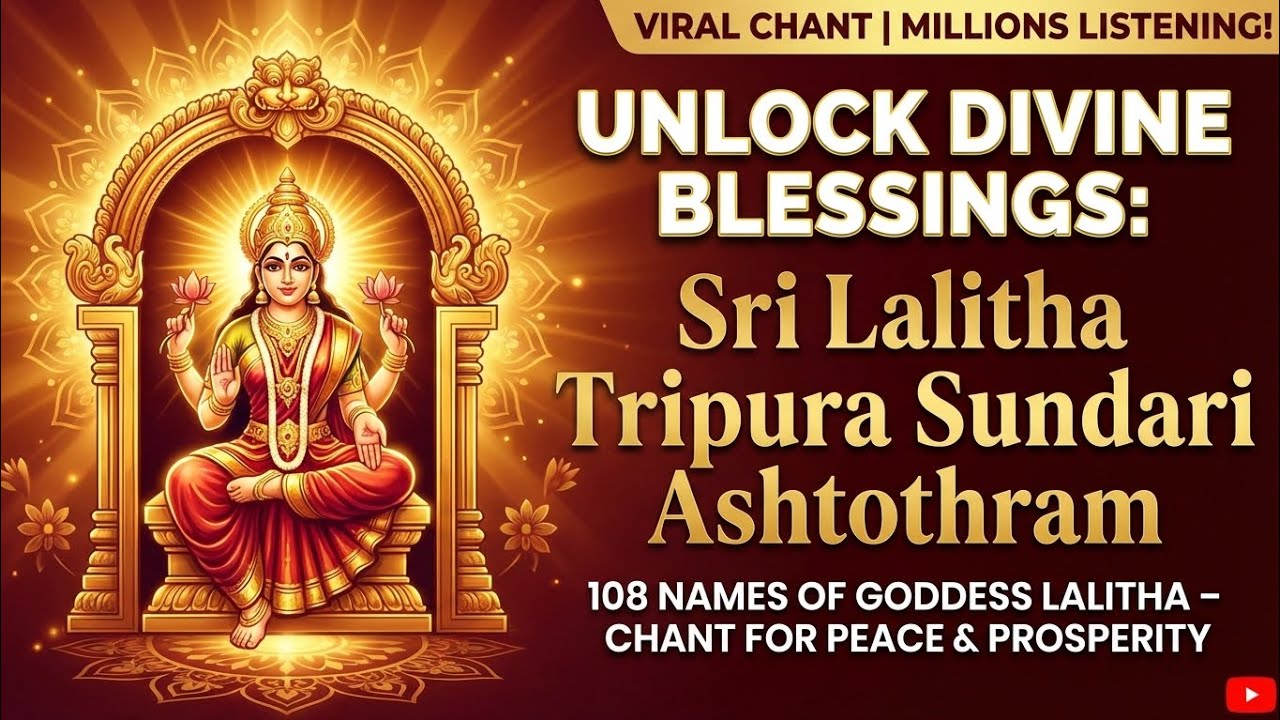 Sri Lalitha Sahasranama Stotram | 108 Names of Goddess Lalita | For Good Luck and Prosperity 