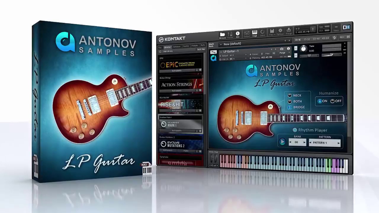 Guitar library for Kontakt  Antonov Samples LP Guitar.