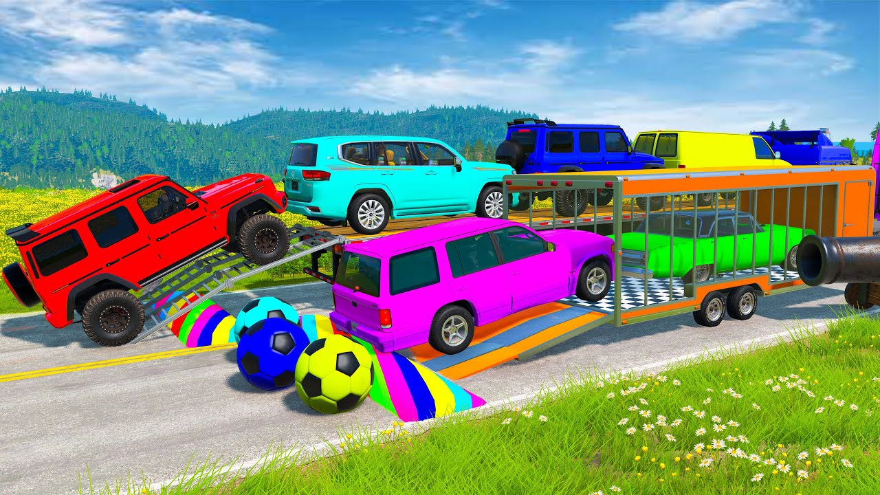 Flatbed Truck BeamNG Happy Crash | Transportation with Truck - Pothole vs Car #8 - BeamNG.Drive