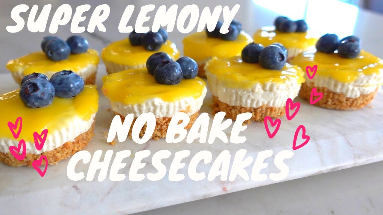 No Bake Mini Lemon Cheesecakes