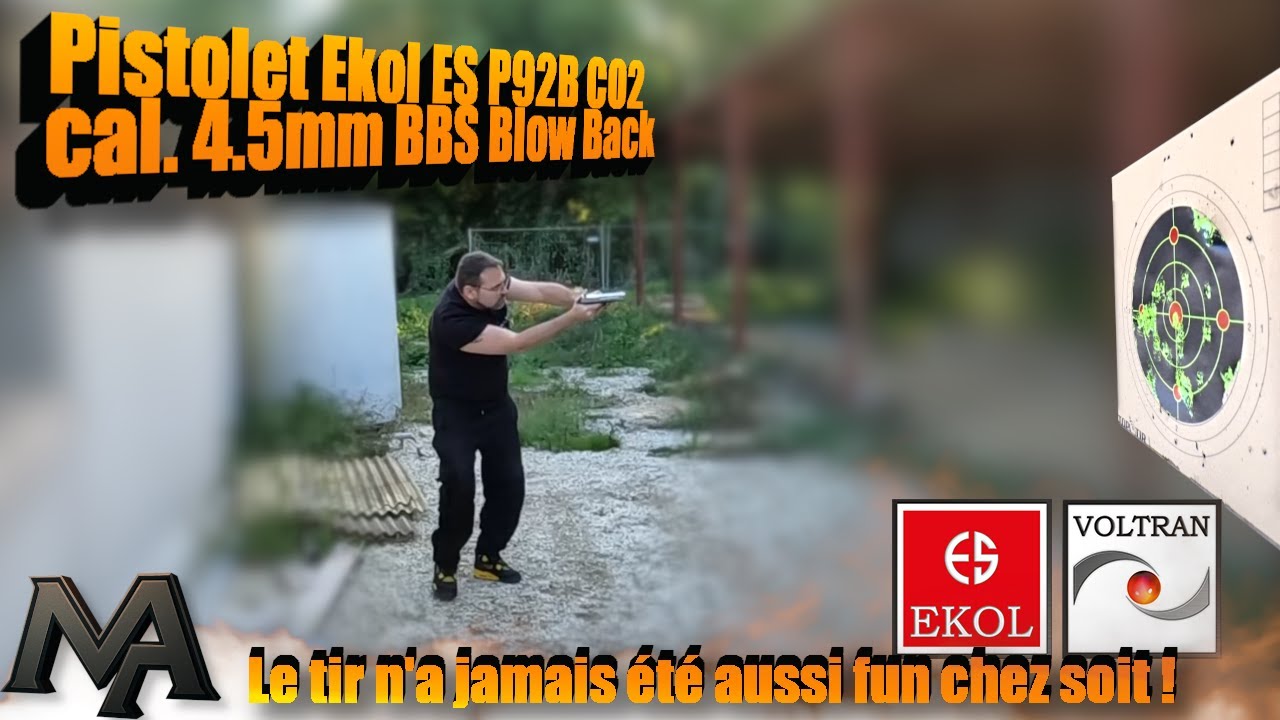 Pardonnez moi j'ai craqu&eacute; ! Pistolet Ekol ES P92B 4.5mm BBS Le fun tir chez soit.