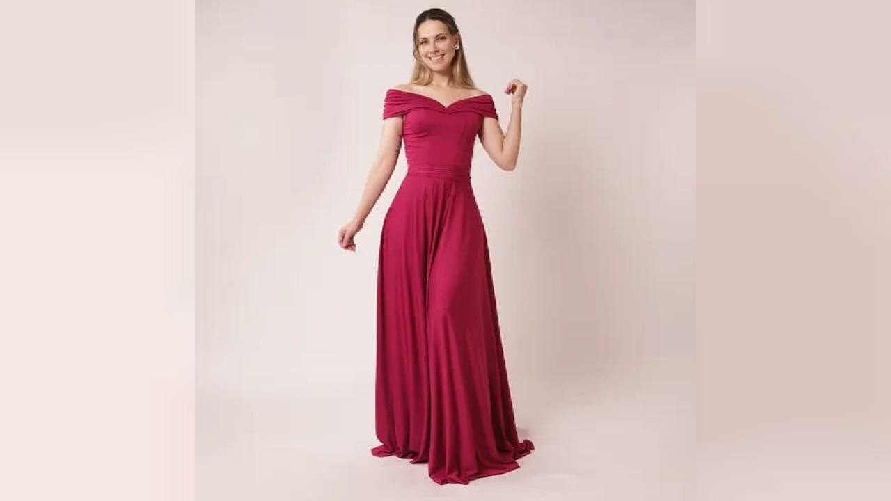 Resenha: Vestido Longo De Festa Madrinha Decote Ombro A Ombro Isis