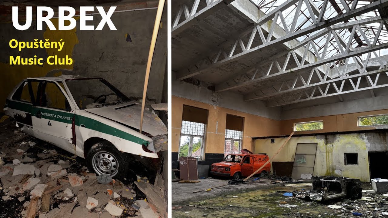 Na&scaron;li jsme AUTA v opu&scaron;těn&eacute;m klubu, schov&aacute;v&aacute;n&iacute; před SECURITY !!! [URBEX]
