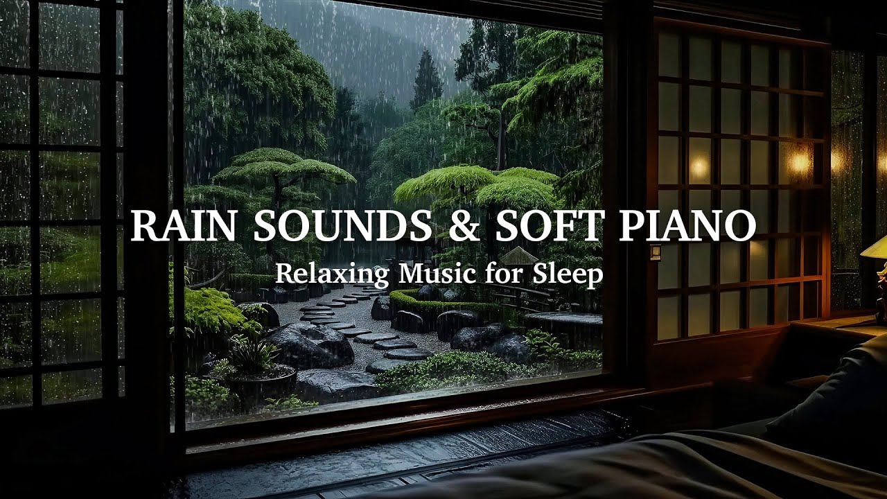 Stress Relief Music with Soft Rain Outside the Window 🌧️Relaxing Music for Deep Sleep, Piano Chill