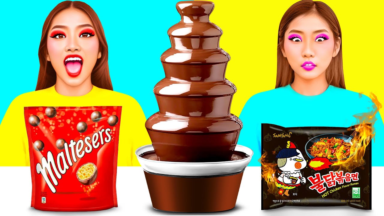 チョコレートファウンテンチャレンジ | 面白いスイーツチャレンジ Toon Toon
