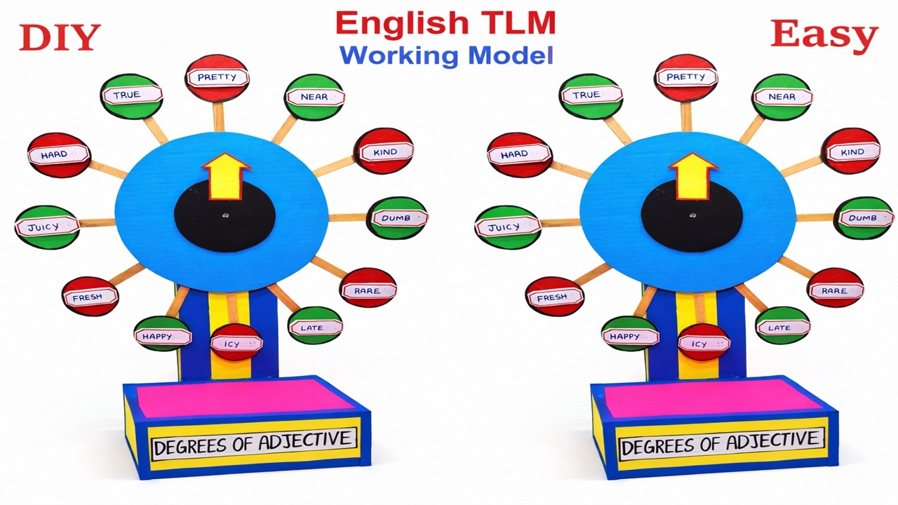 english tlm working model on degrees of adjectives - simple and easy steps - diy | howtofunda