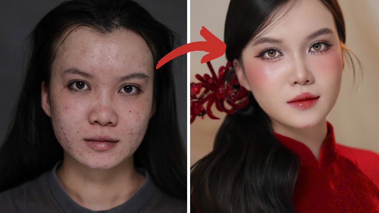 Hướng Dẫn Trang Điểm C&ocirc; D&acirc;u Da Mụn Cho Lễ Ăn Hỏi / H&ugrave;ng Việt Makeup