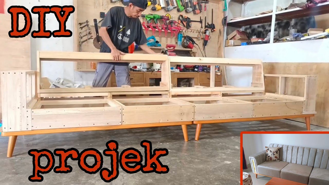 DIY,,,Cara membuat sofa minimalia terbaru (part1) membuat rangka....