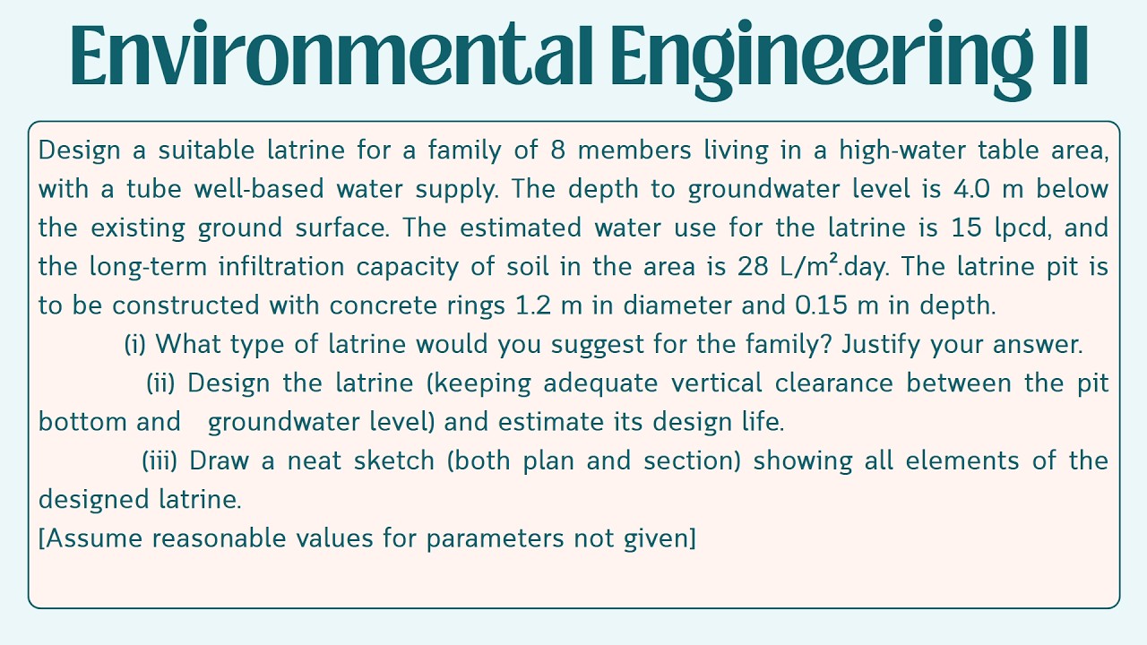 3. Design a Suitable Latrine || BEC CT Solve || Environmental Engineering II || Dhrubo Raj Roy