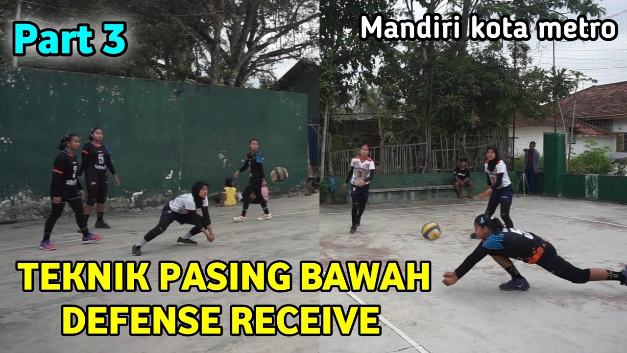 Latihan fisik bola voli putri | teknik pasing bawah defense receive | MANDIRI kota metro (PART 3)