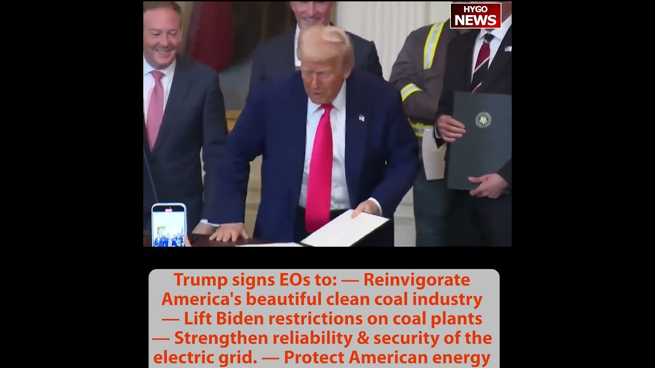 Trump EOs to Reinvigorate coal industry, lift Biden restrictions, Strengthen electric grid, Protect