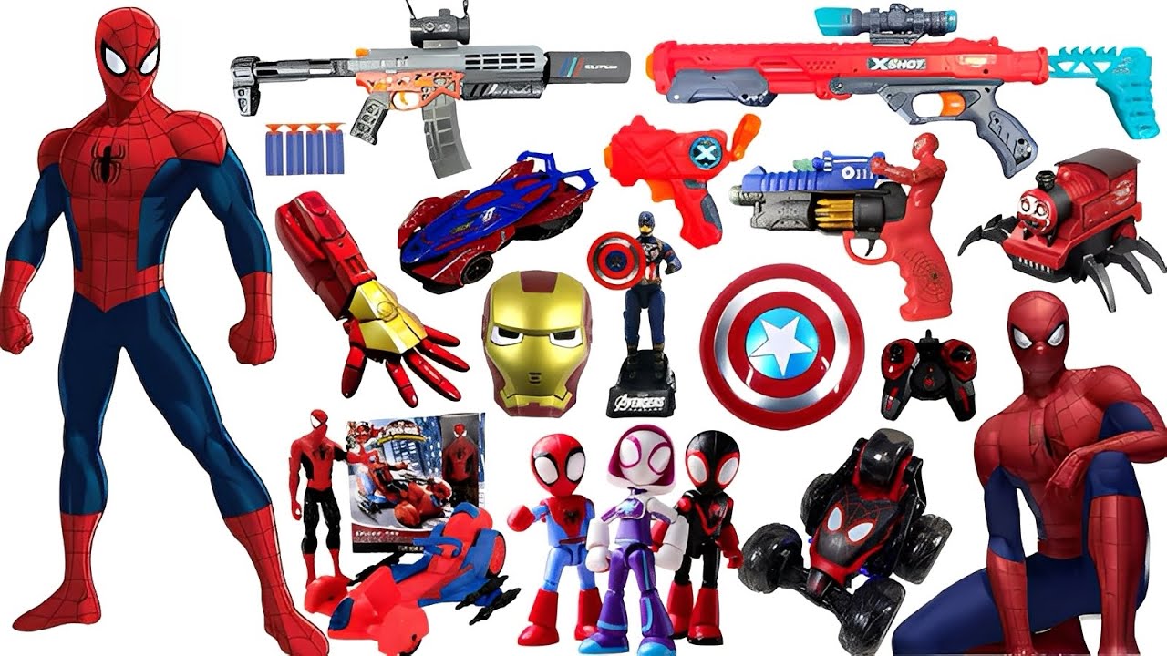 Marvel Spider-Man series unbox,popular Spider-Man action dolls,Spider-Man popular electric toy gun