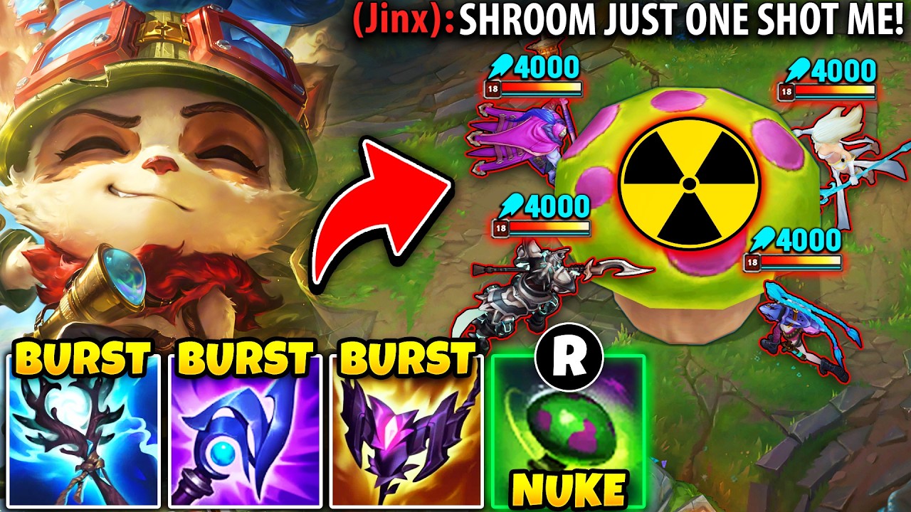 I BROKE THE TEEMO WORLD RECORD FOR STRONGEST SHROOMS! (INSTANT ONE-SHOT)