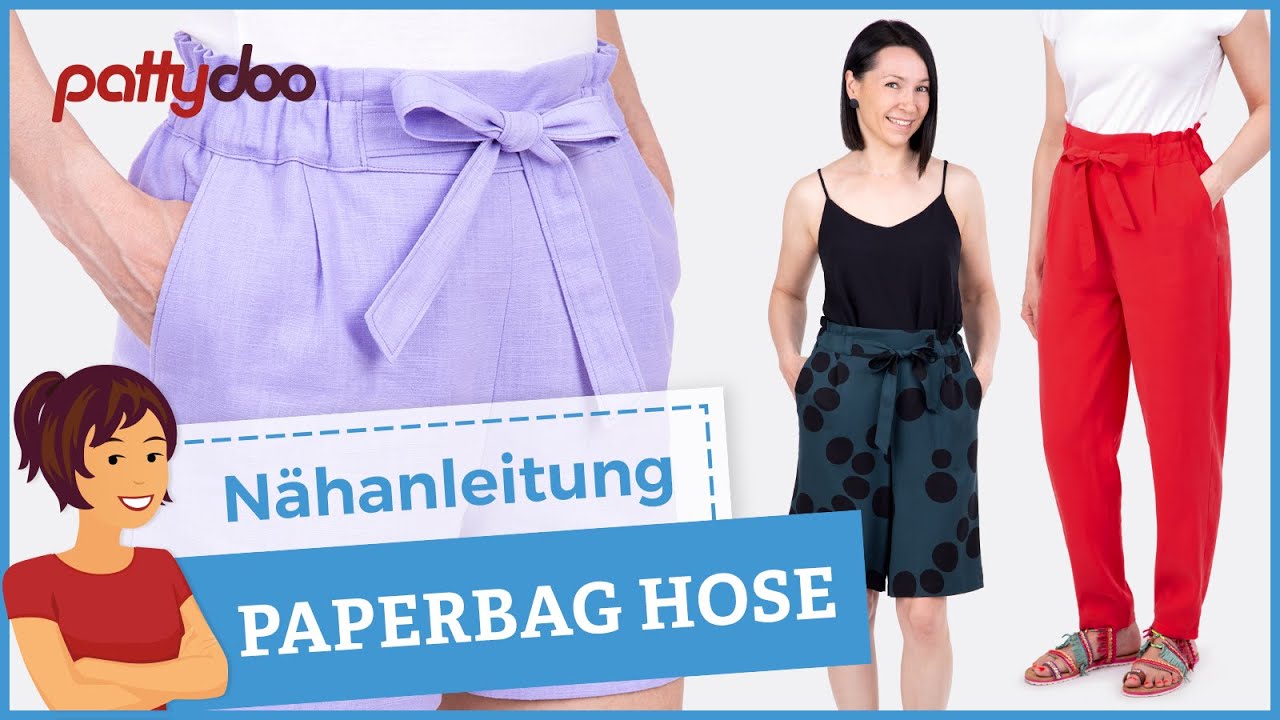 Paperbag-Hosen selber nähen  |  Anleitung für einfach genähte Sommershorts & elegante Damenhosen