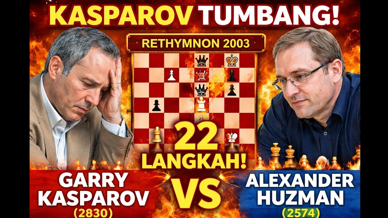 Hari Langka Sang Legenda Tumbang: Kasparov Dikalahkan Huzman dalam 22 Langkah
