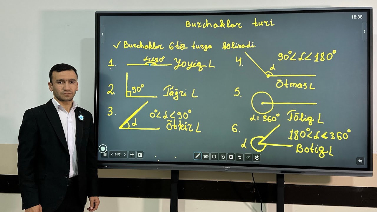 Burchak turlari  Geometriya Fani  | Xo’jamurodov Sahobiddin