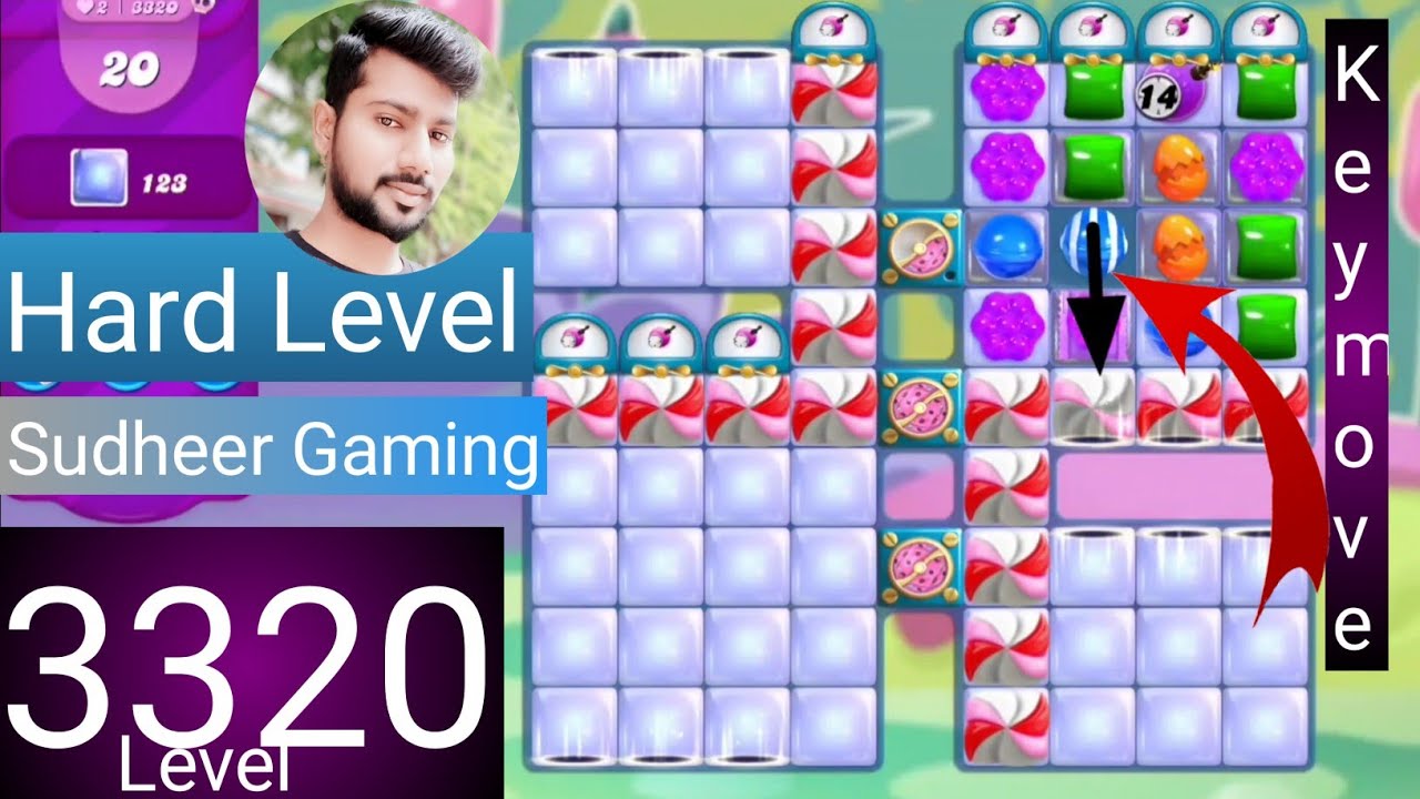 Candy crush saga level 3320 । No boosters । Hard level । Candy crush 3320 help । Sudheer Gaming