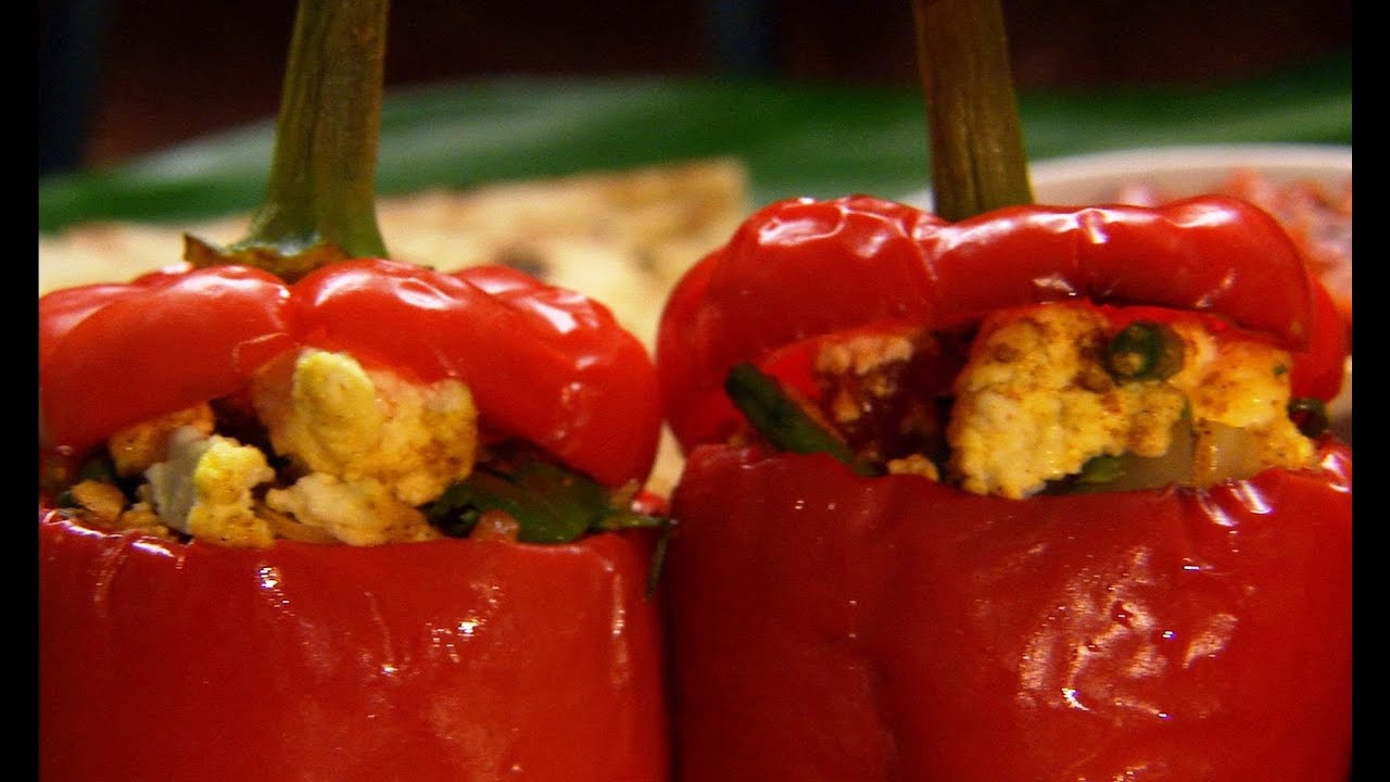 Paneer stuffed peppers - Indian Food Made Easy with Anjum Anand - BBC Food
