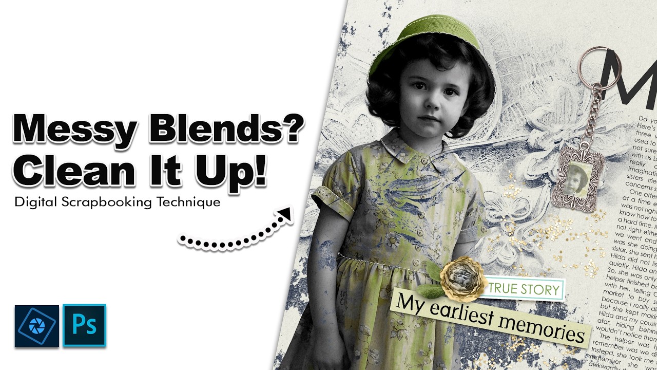 Clean Up Messy Blended Photos on Patterned Paper