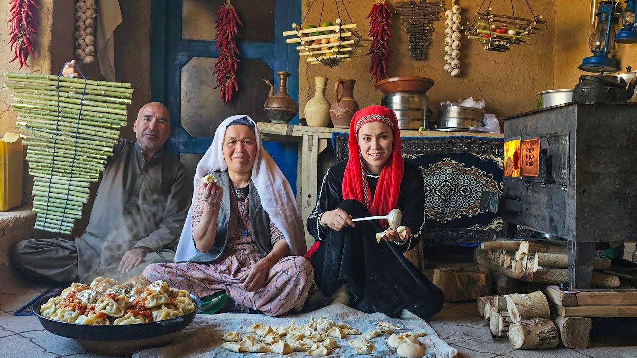 The Most Famous Afghan Food: Making Manto with Family in the Snowy Mountains