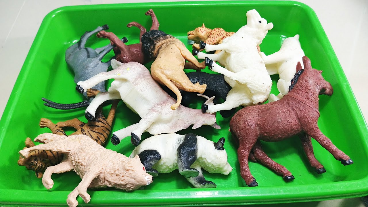 Cow Giraffe Elephant Tiger Panda Rhinoceros Animal Toys, ASMR
