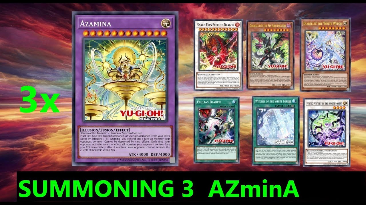 (Ygopro MDPRO3 ) SUMMONING 3 AZAMINA  DECK,Diabellstar the Sin Adjudicator,[ALIN]White Forest