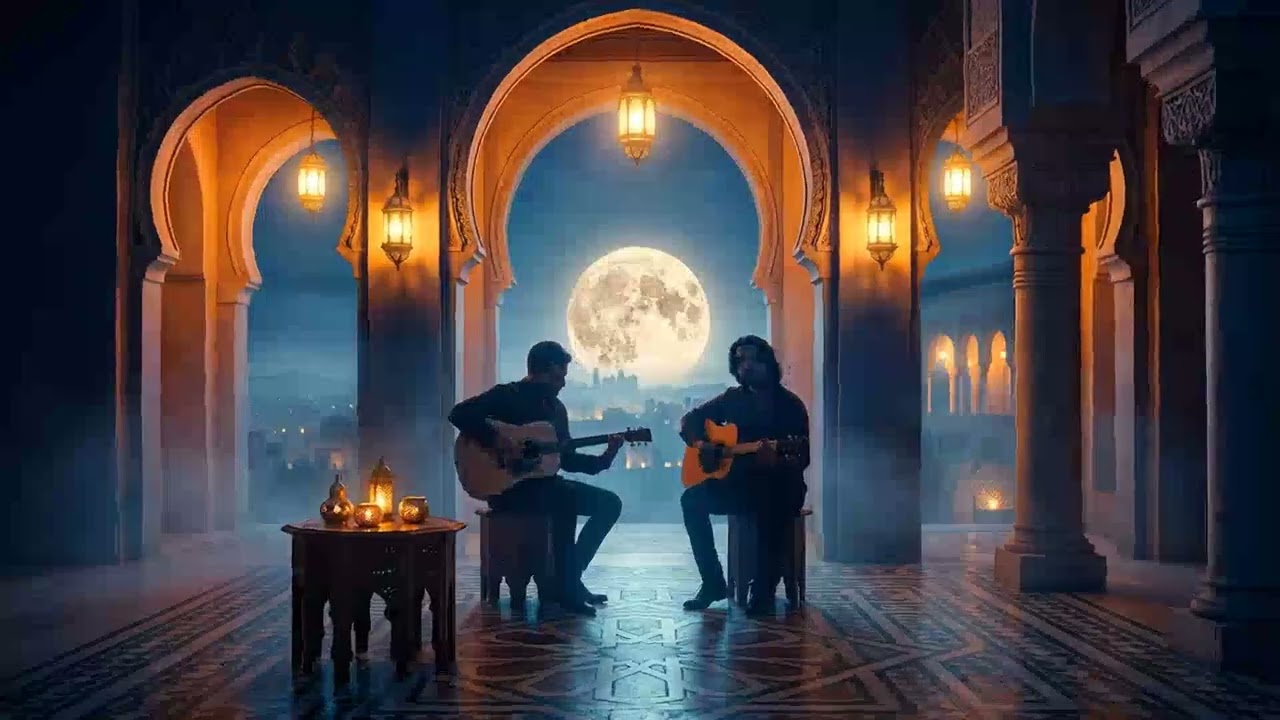 Moonlit Serenade in Andalusia 🌙 | Acoustic Guitar Duet Under Moorish Arches