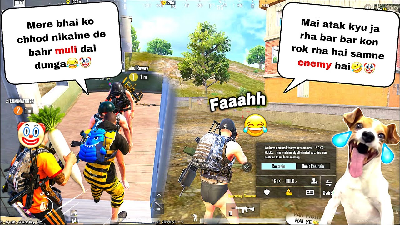 RESTRAIN TEAMMATE💦😂NEXT LEVEL IRRITATING RANDOMTEAMMATES🤡BGMI TROLLING RANDOM TEAMMATE💀 