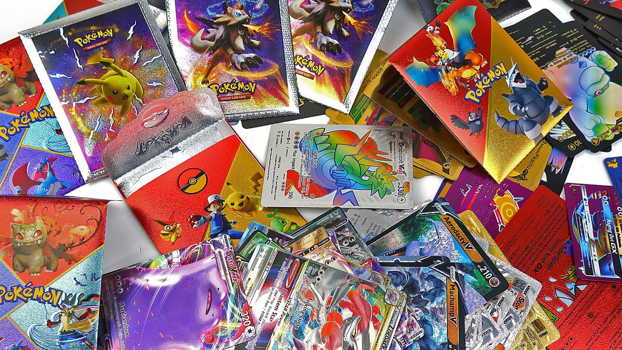 Opening Pokemon Card Packs from AliExpress Gold Black Silver Colorful Cards aliwall