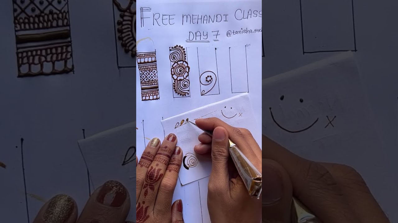 Free Mehandi Class Day 7 || Tanisha Mehandi Tutorial || #henna #art